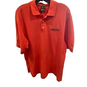 Polo‎ Shirt Large Orange Virginia State Men's SI53
